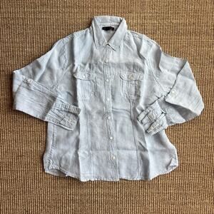 🤍💙Saks Fifth Avenue 100% Linen Button-Down Shirt — Size S